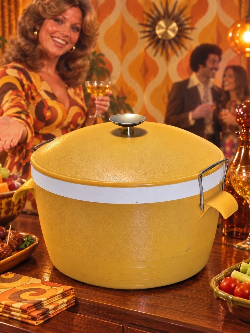 Vintage Gold 1960s Yellow Insulated Serving Bowl Design in The Henry Ford Museum